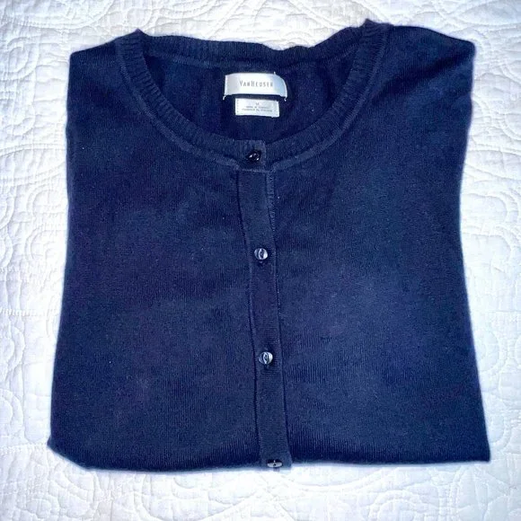 Van Heusen Sweaters Van Heusen Navy Cardigan Sweater Size M